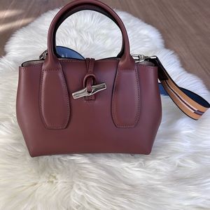 Longchamp Roseau S handbag mahogany leather